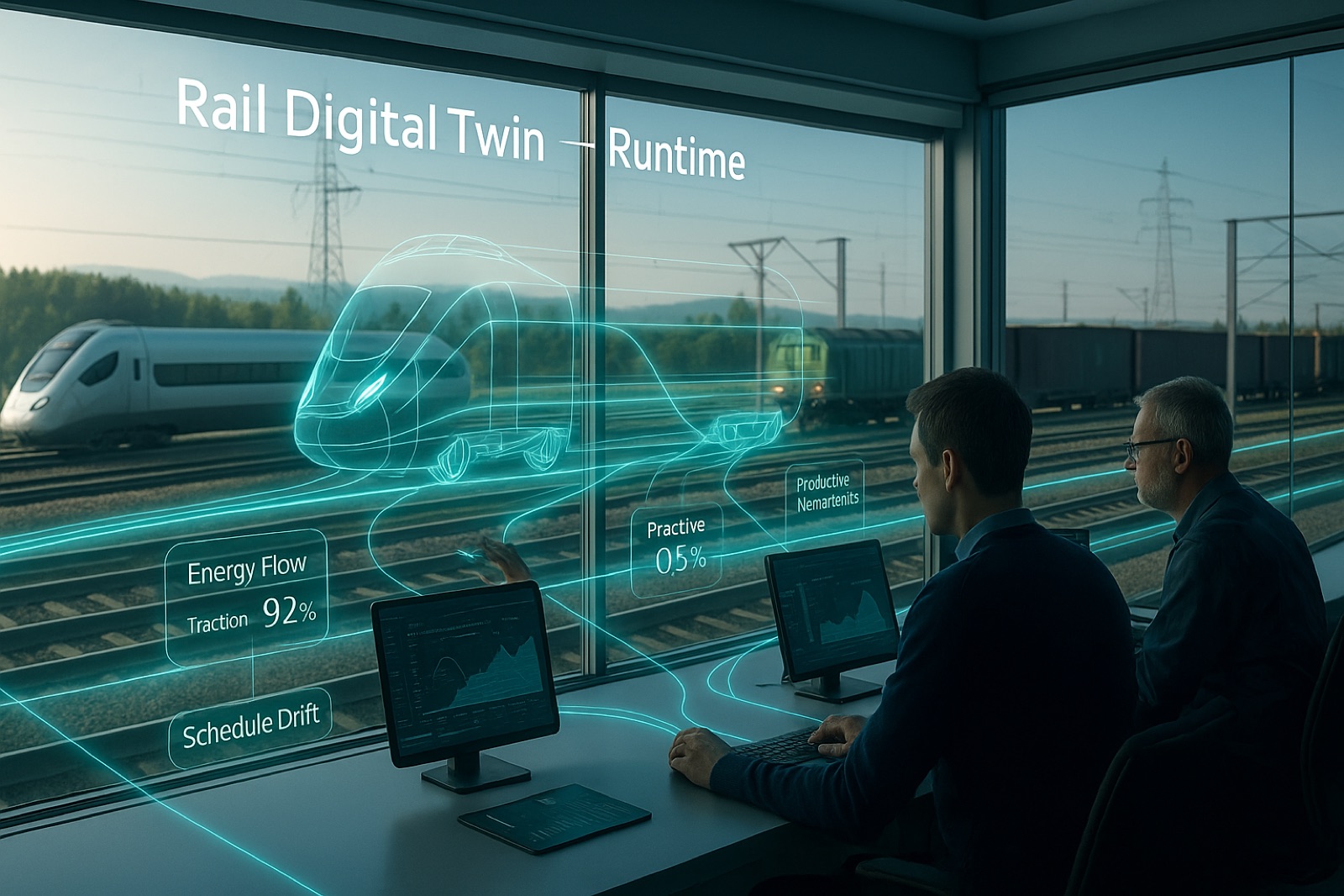 Rail digital twin in runtime control environment